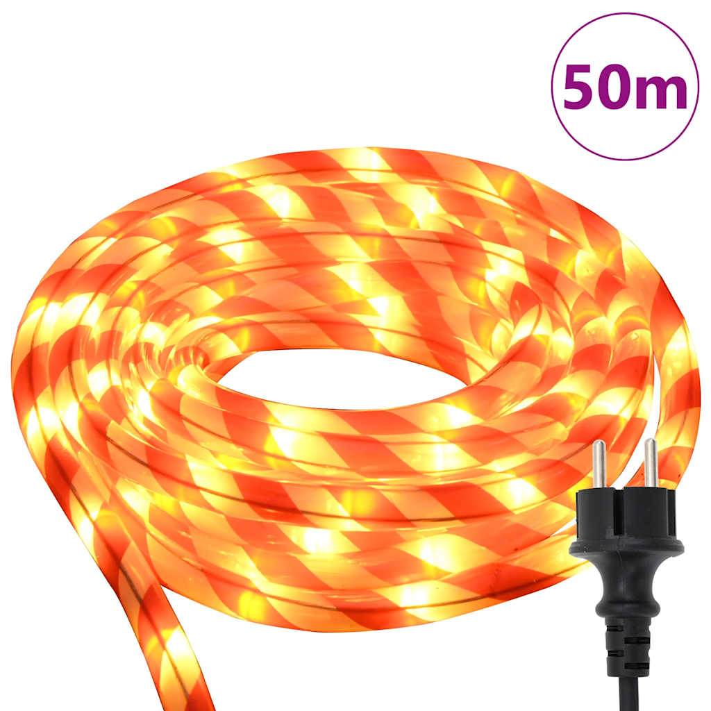 Luce a corda con luci di corda Bianco caldo 50 m PVC