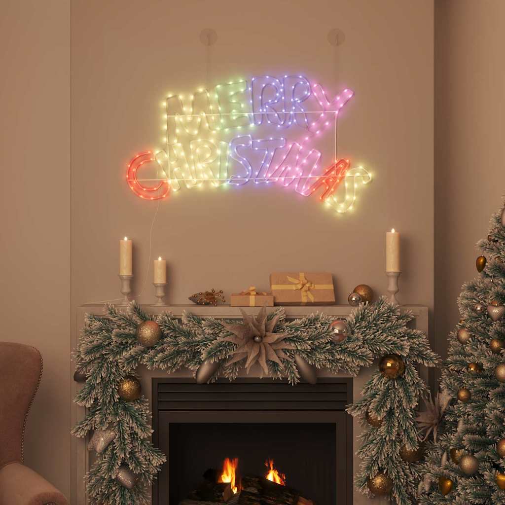 Insegna di Natale 240 LED Multicolore 99,5 x 54 cm PVC