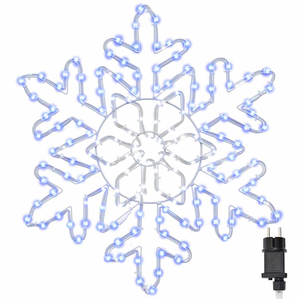 Fiocco di Neve di Natale 156 LED Blu 55,5 x 55,5 x 0,75 cm PVC