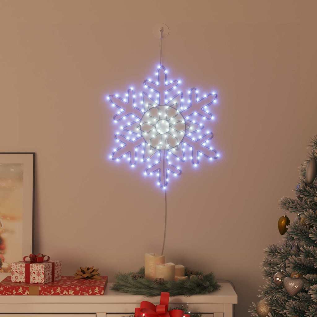 Fiocco di Neve di Natale 156 LED Blu 55,5 x 55,5 x 0,75 cm PVC