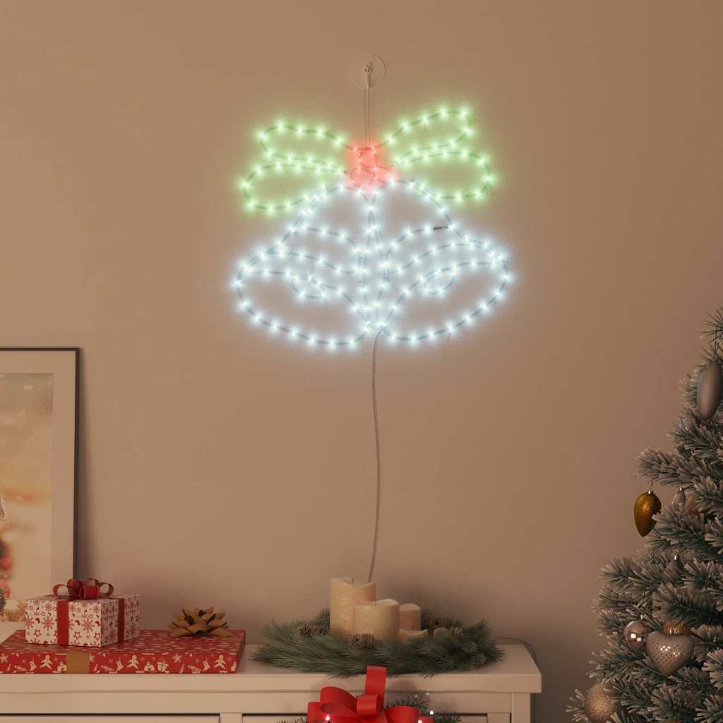Campana di Natale 144 LED Multicolore 57 x 47,5 cm PVC
