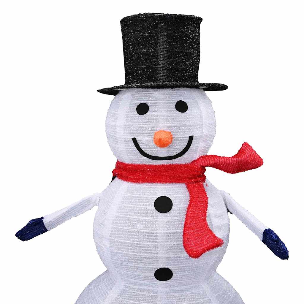 Famiglia di Pupazzi di Neve di Natale 3 pz Bianco caldo Tessuto