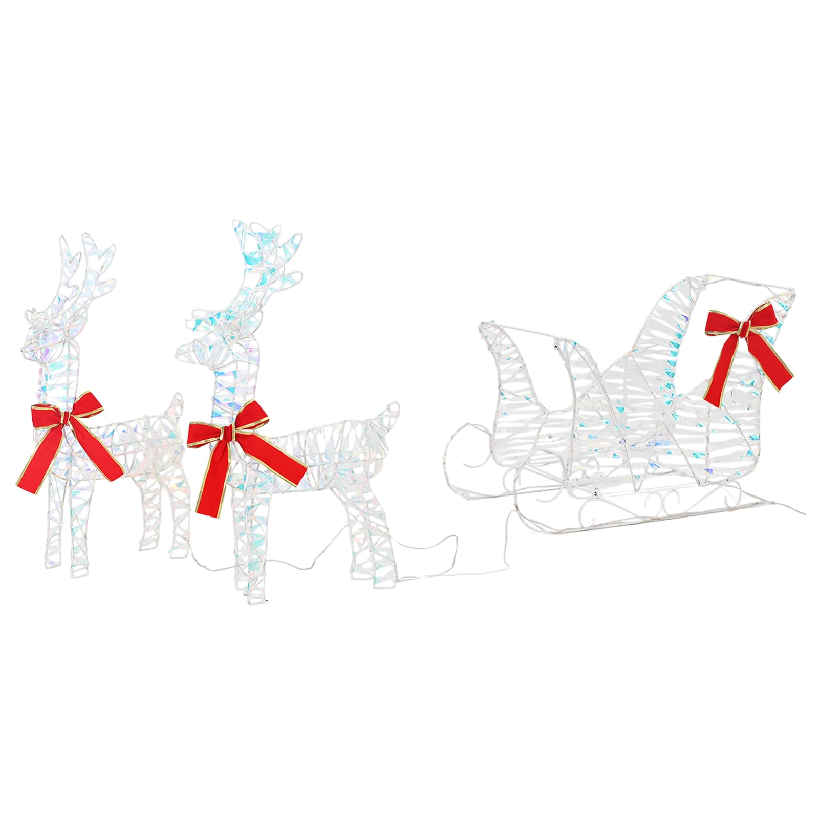 Slitta trainata da renna Bianco caldo 30 x 12 x 54,5 cm PET