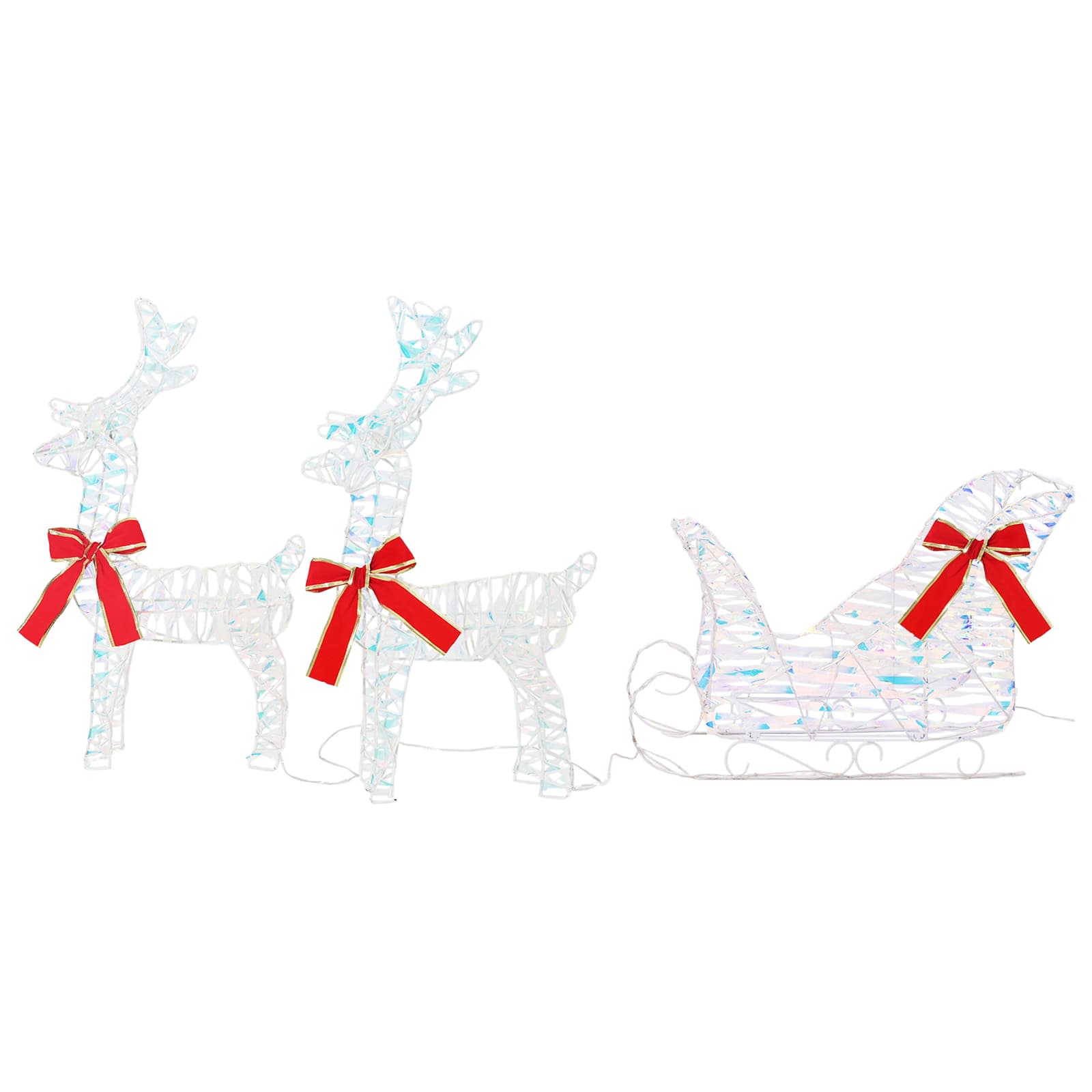 Slitta trainata da renna Bianco caldo 30 x 12 x 54,5 cm PET