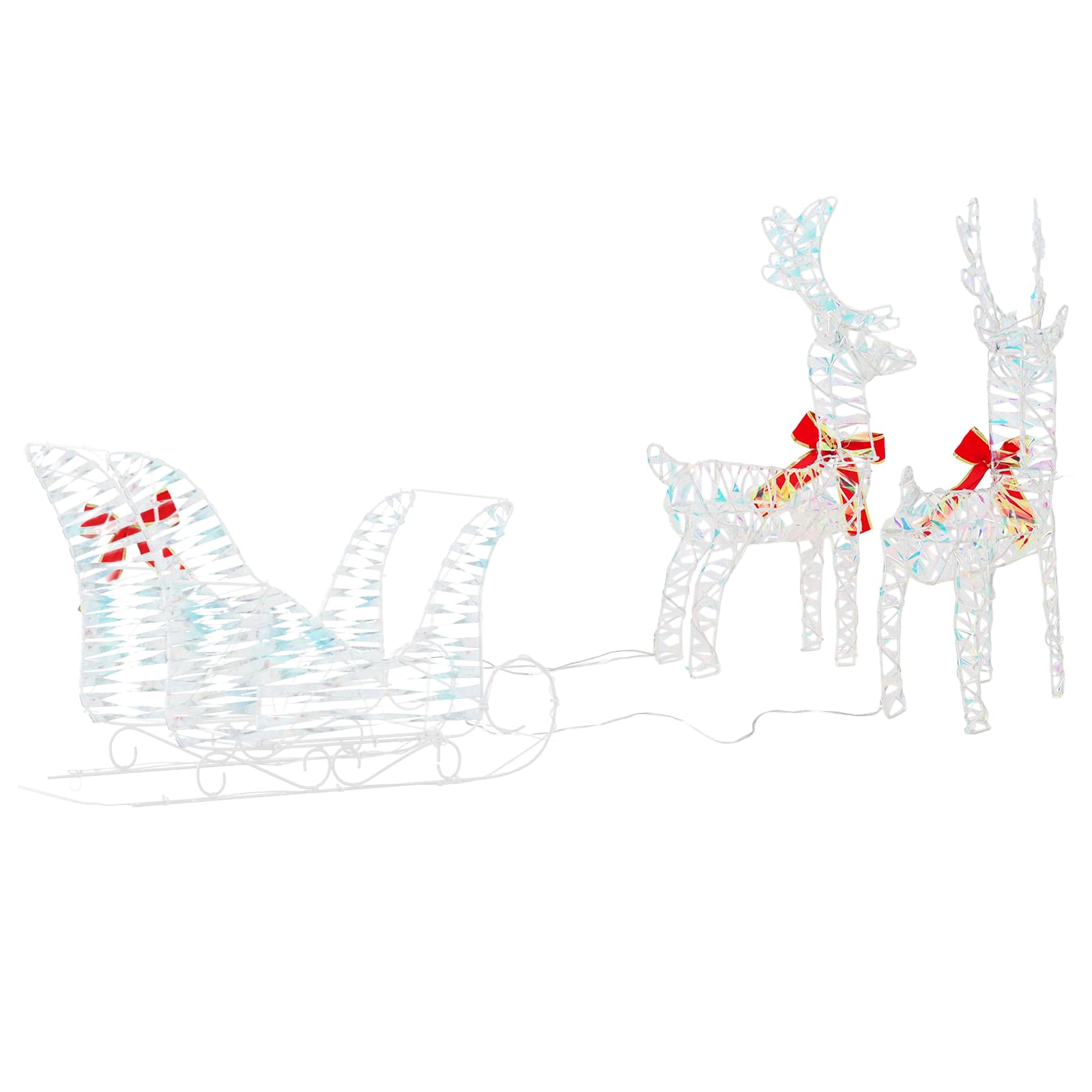 Slitta trainata da renna Bianco caldo 30 x 12 x 54,5 cm PET