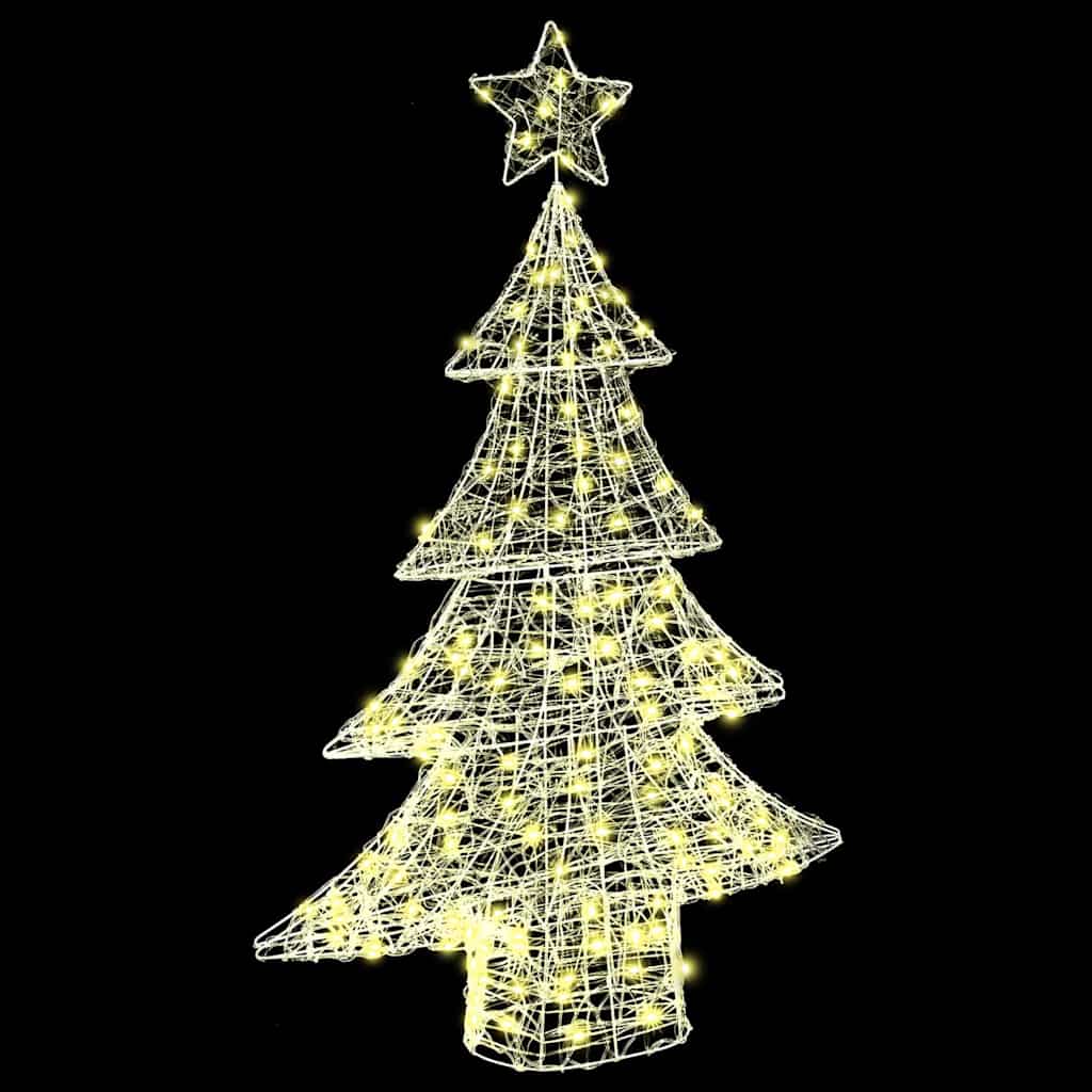 Albero di Natale 100 LED Bianco caldo 120 cm Acrilico
