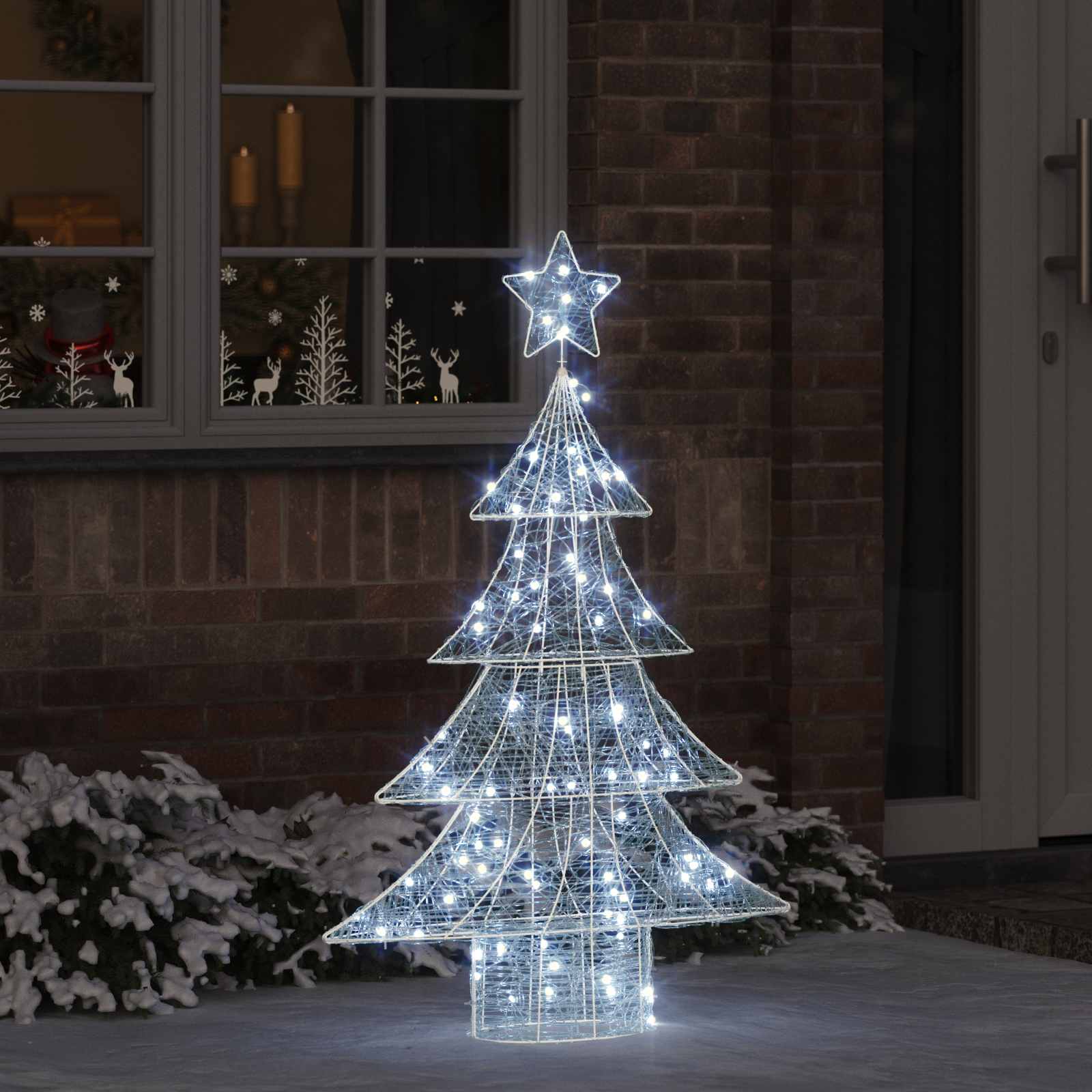 Albero di Natale 100 LED Bianco freddo 120 cm Acrilico