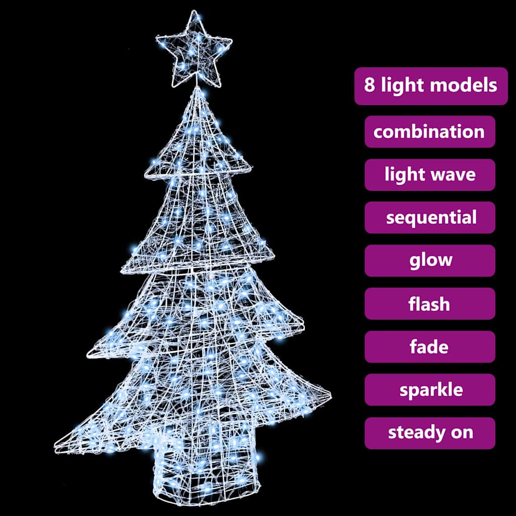 Albero di Natale 100 LED Bianco freddo 120 cm Acrilico