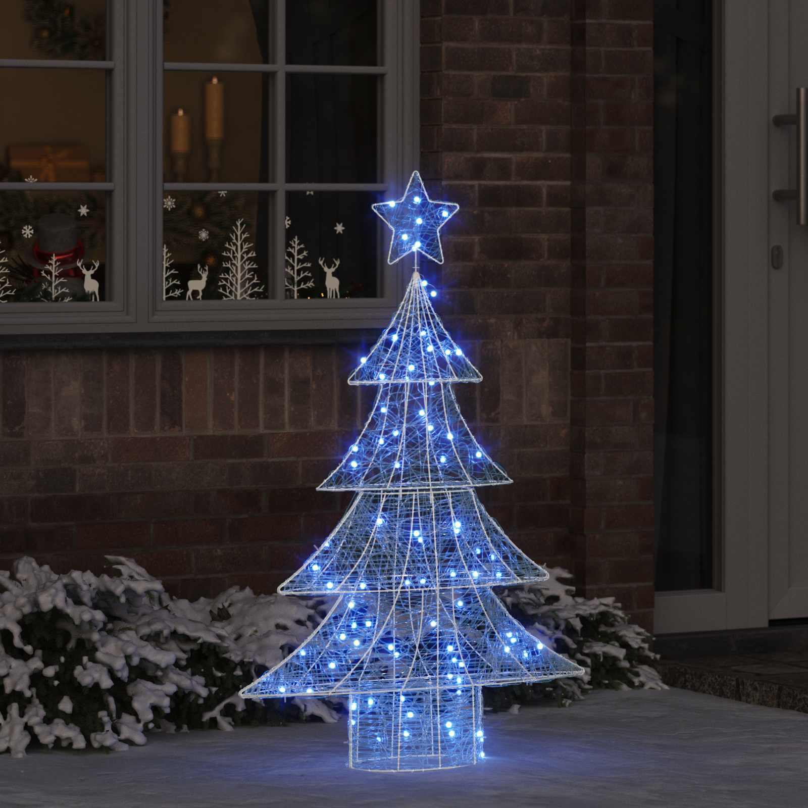 Albero di Natale 100 LED Blu 120 cm Acrilico