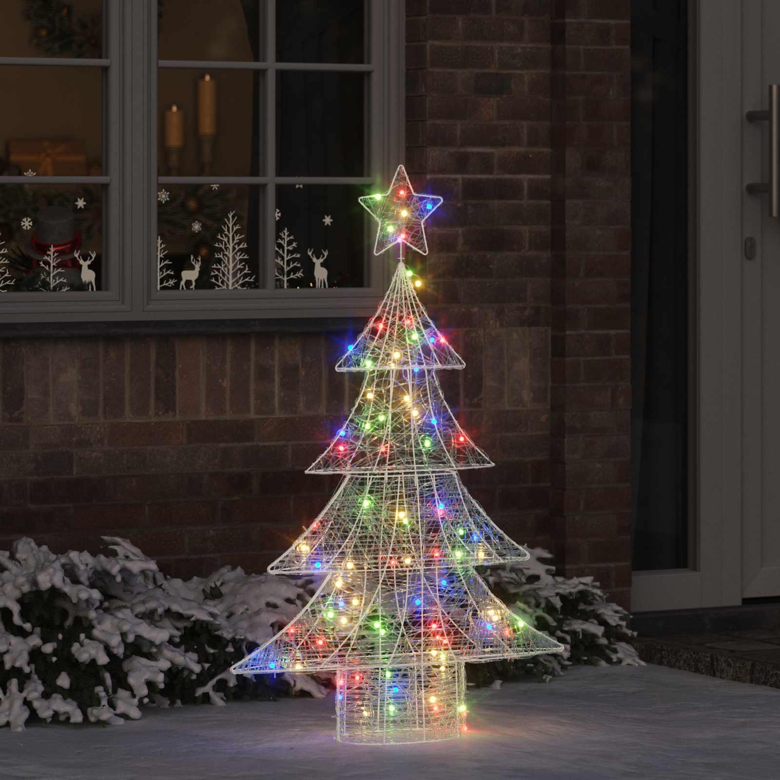 Albero di Natale 100 LED Multicolore 120 cm Acrilico