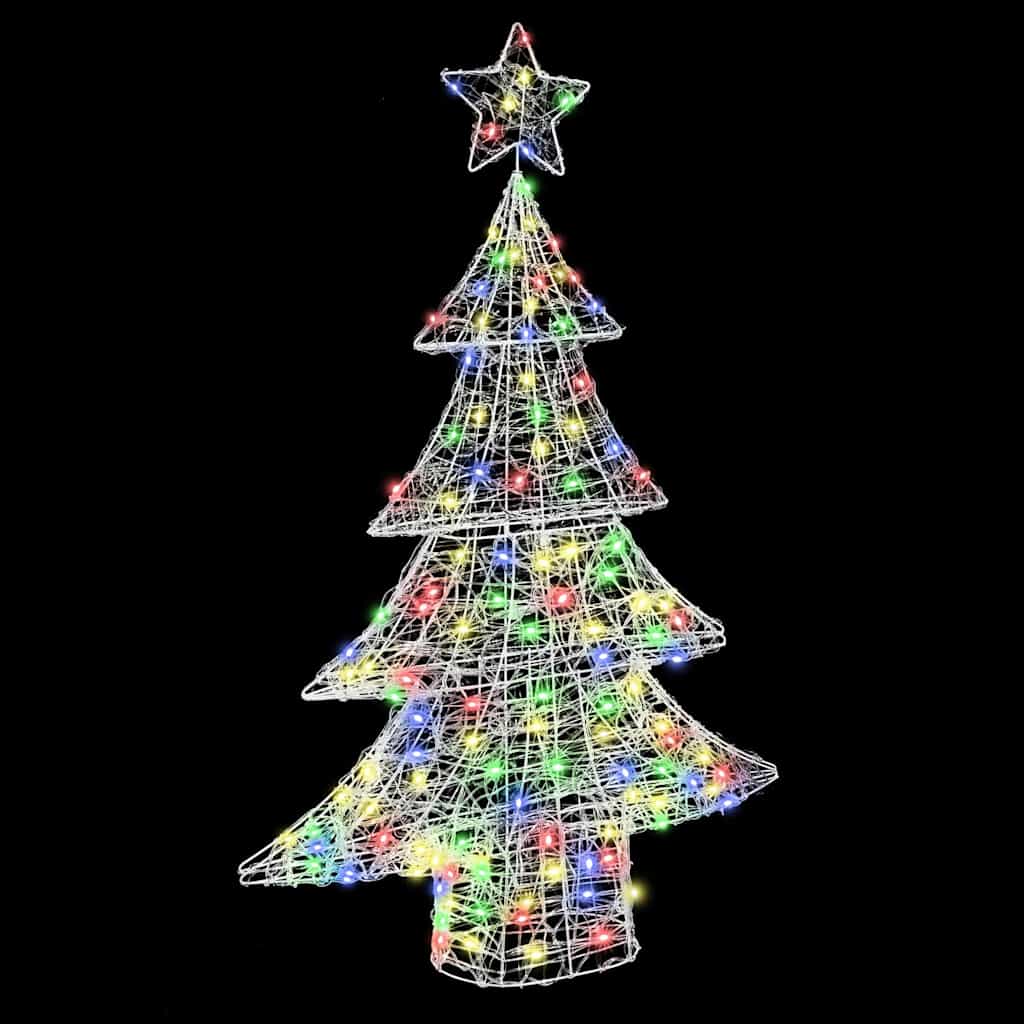 Albero di Natale 100 LED Multicolore 120 cm Acrilico