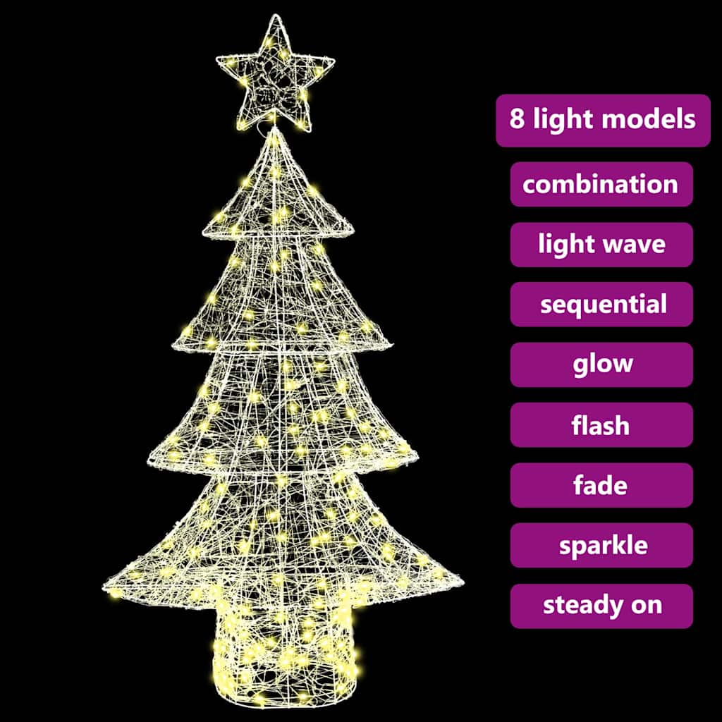 Albero di Natale 160 LED Bianco caldo 150 cm Acrilico