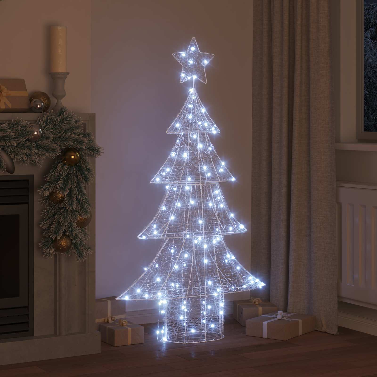 Albero di Natale 160 LED Bianco freddo 150 cm Acrilico