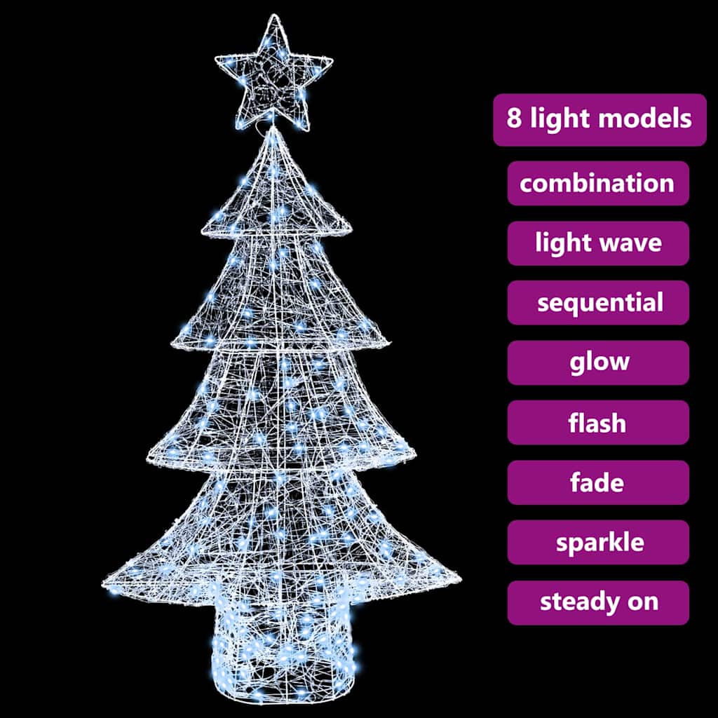 Albero di Natale 160 LED Bianco freddo 150 cm Acrilico
