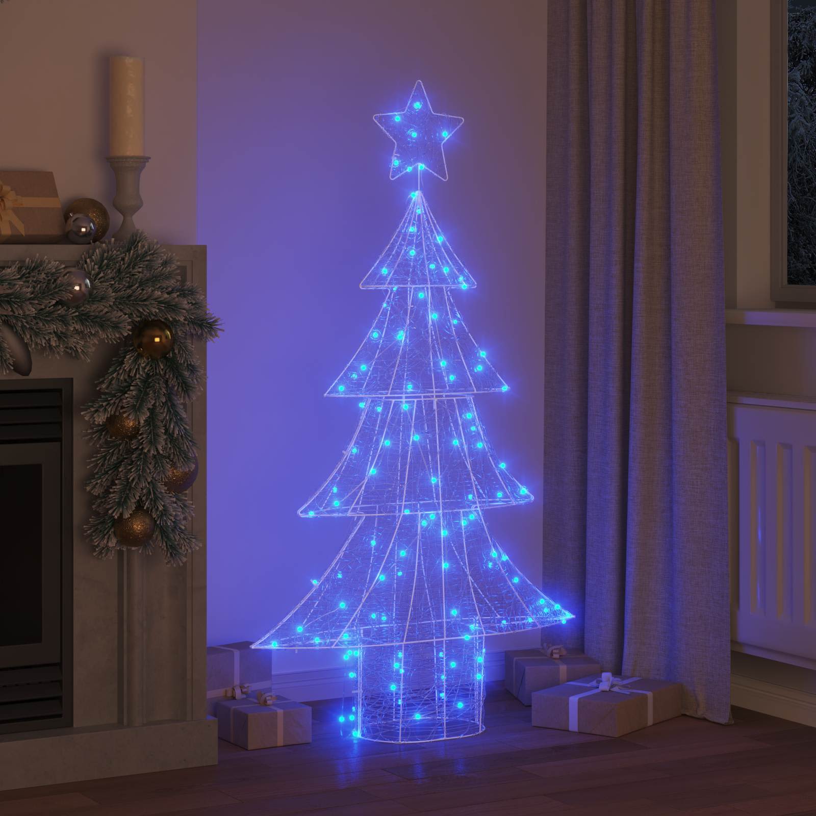 Albero di Natale 160 LED Blu 150 cm Acrilico