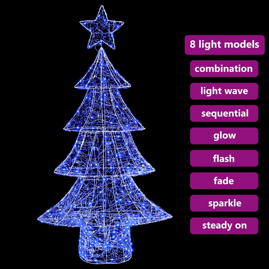 Albero di Natale 160 LED Blu 150 cm Acrilico
