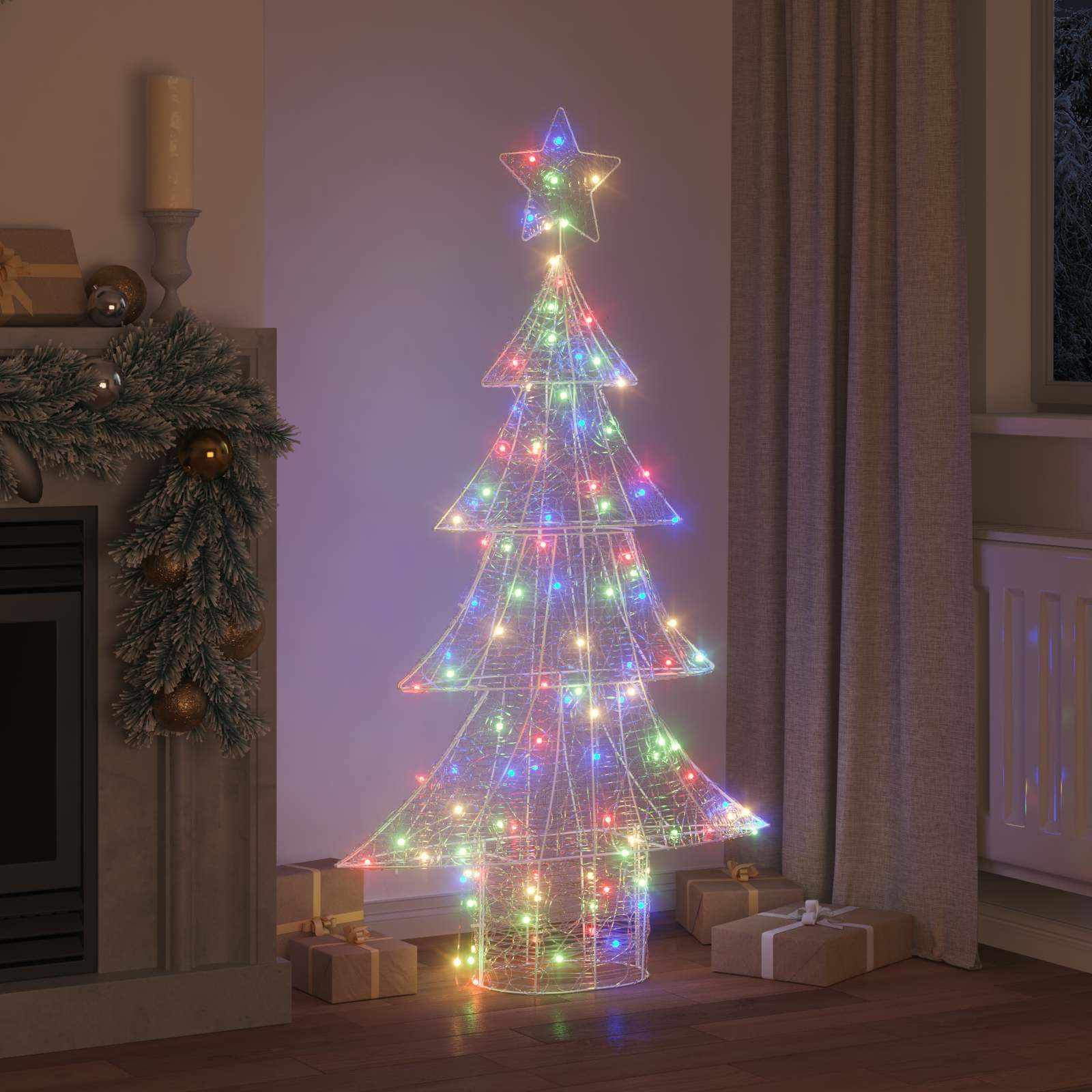 Albero di Natale 160 LED Multicolore 150 cm Acrilico
