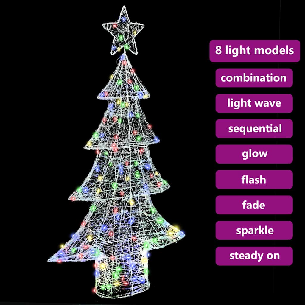 Albero di Natale 160 LED Multicolore 150 cm Acrilico