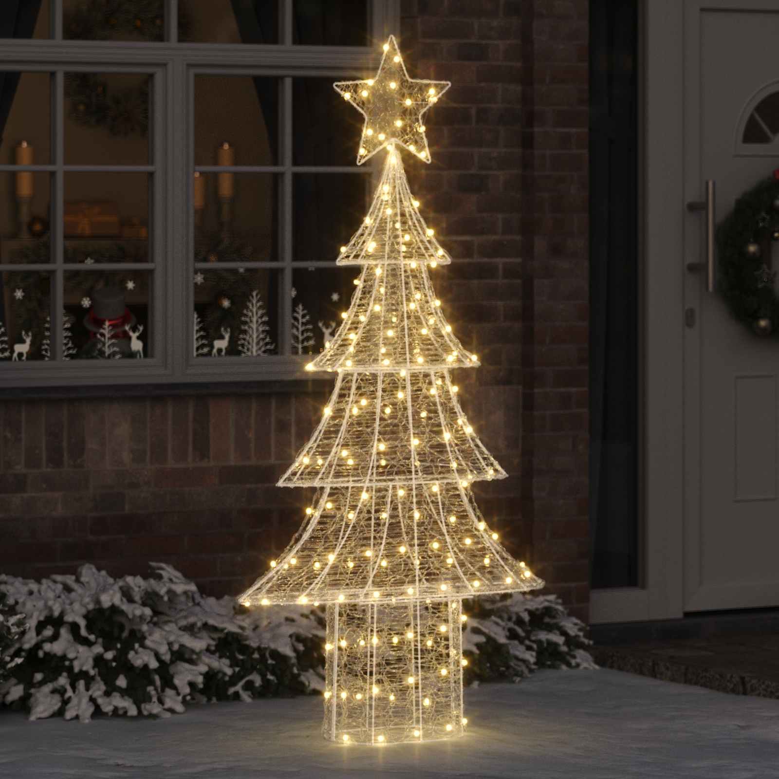 Albero di Natale 240 LED Bianco caldo 150 cm Acrilico