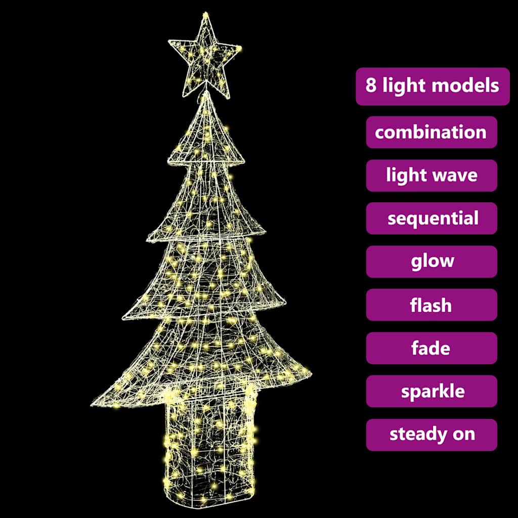 Albero di Natale 240 LED Bianco caldo 150 cm Acrilico