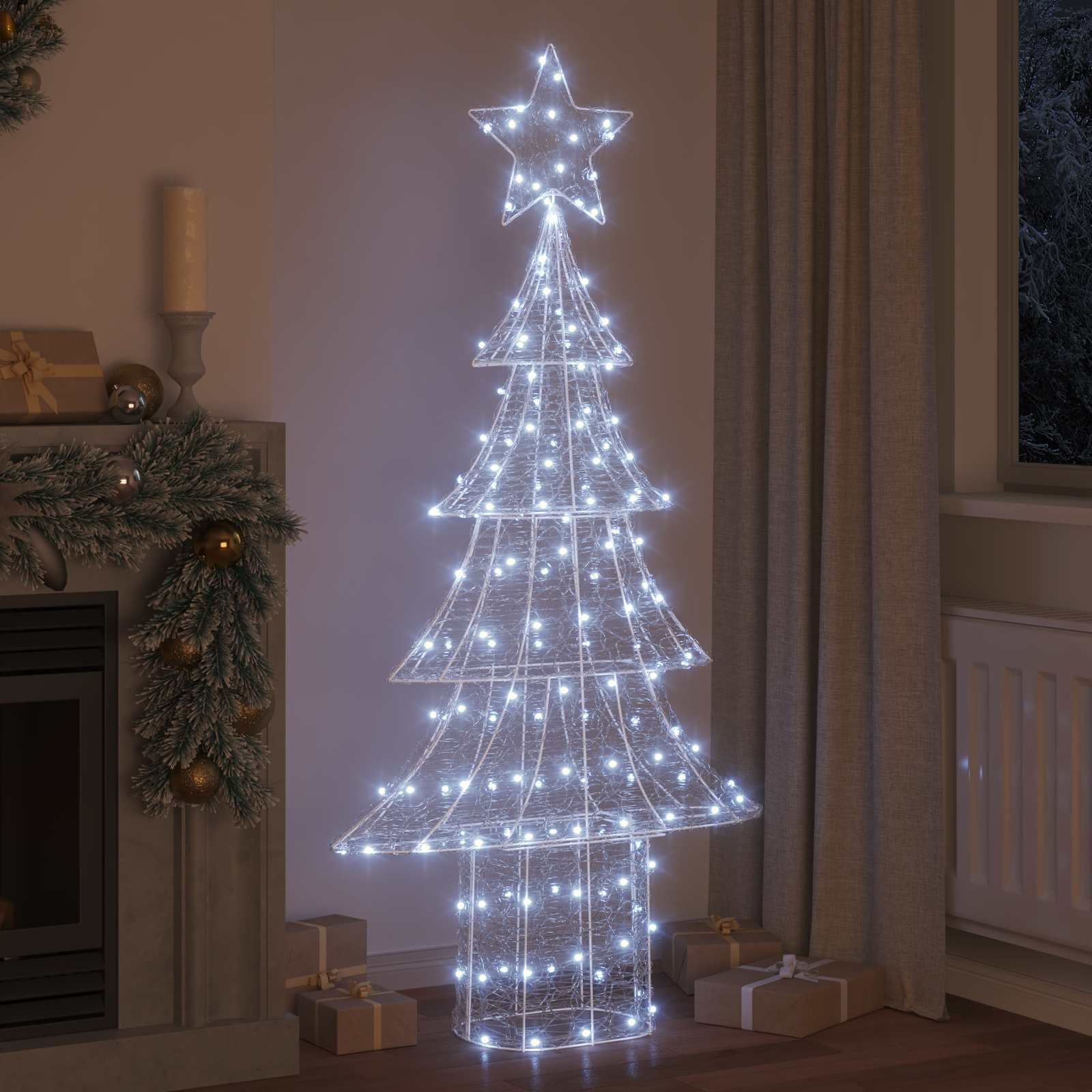 Albero di Natale 240 LED Bianco freddo 180 cm Acrilico