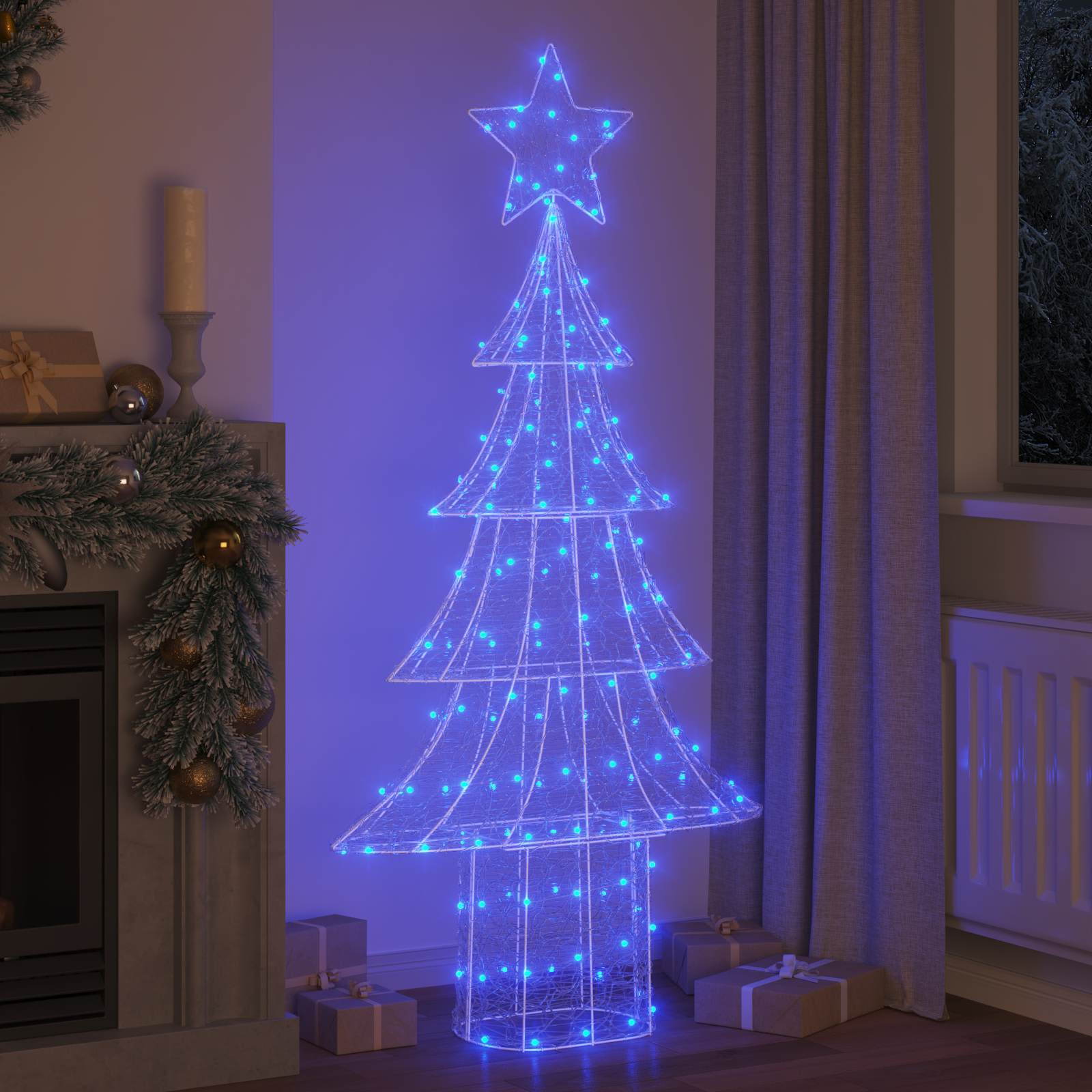 Albero di Natale 240 LED Blu 180 cm Acrilico