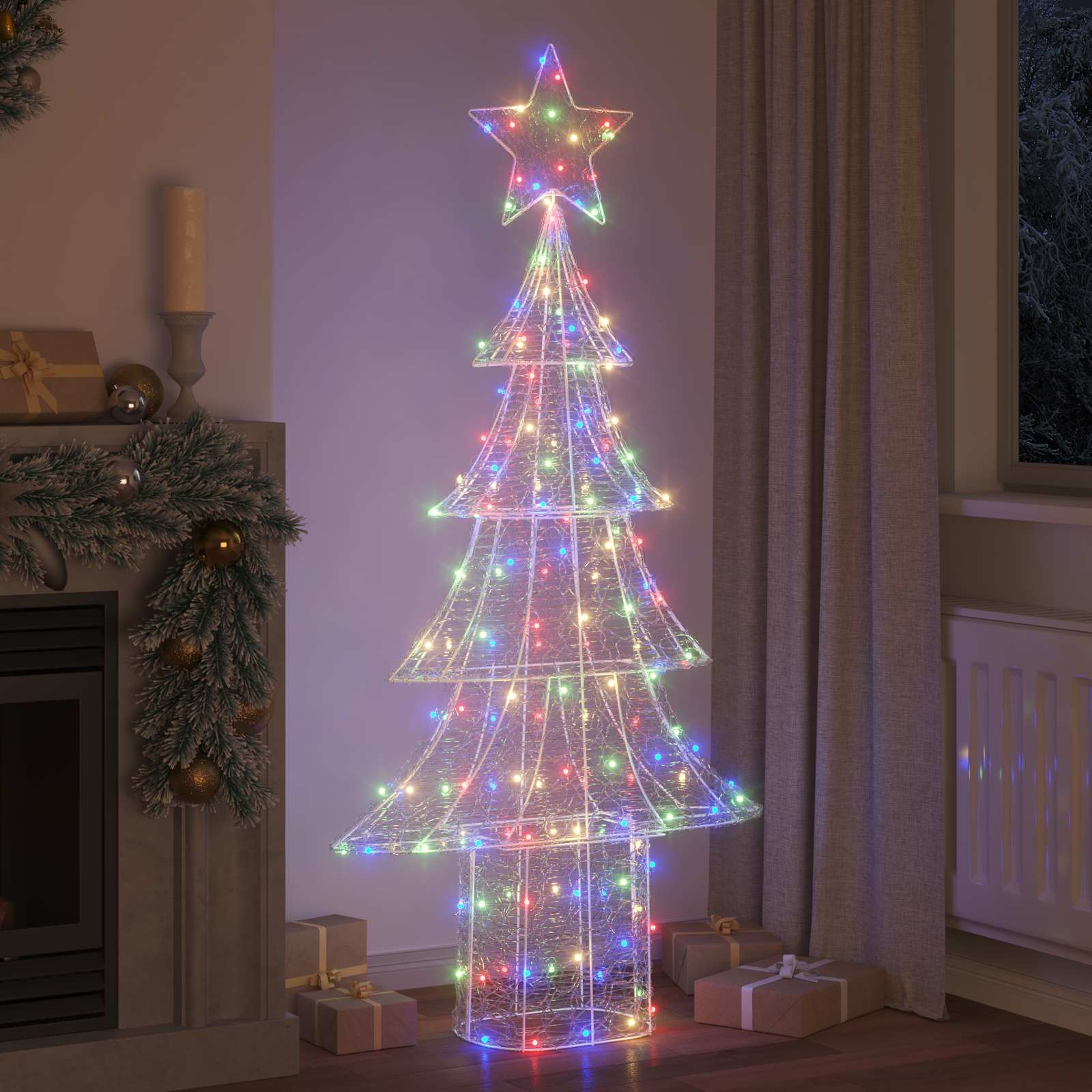 Albero di Natale 240 LED Multicolore 180 cm Acrilico