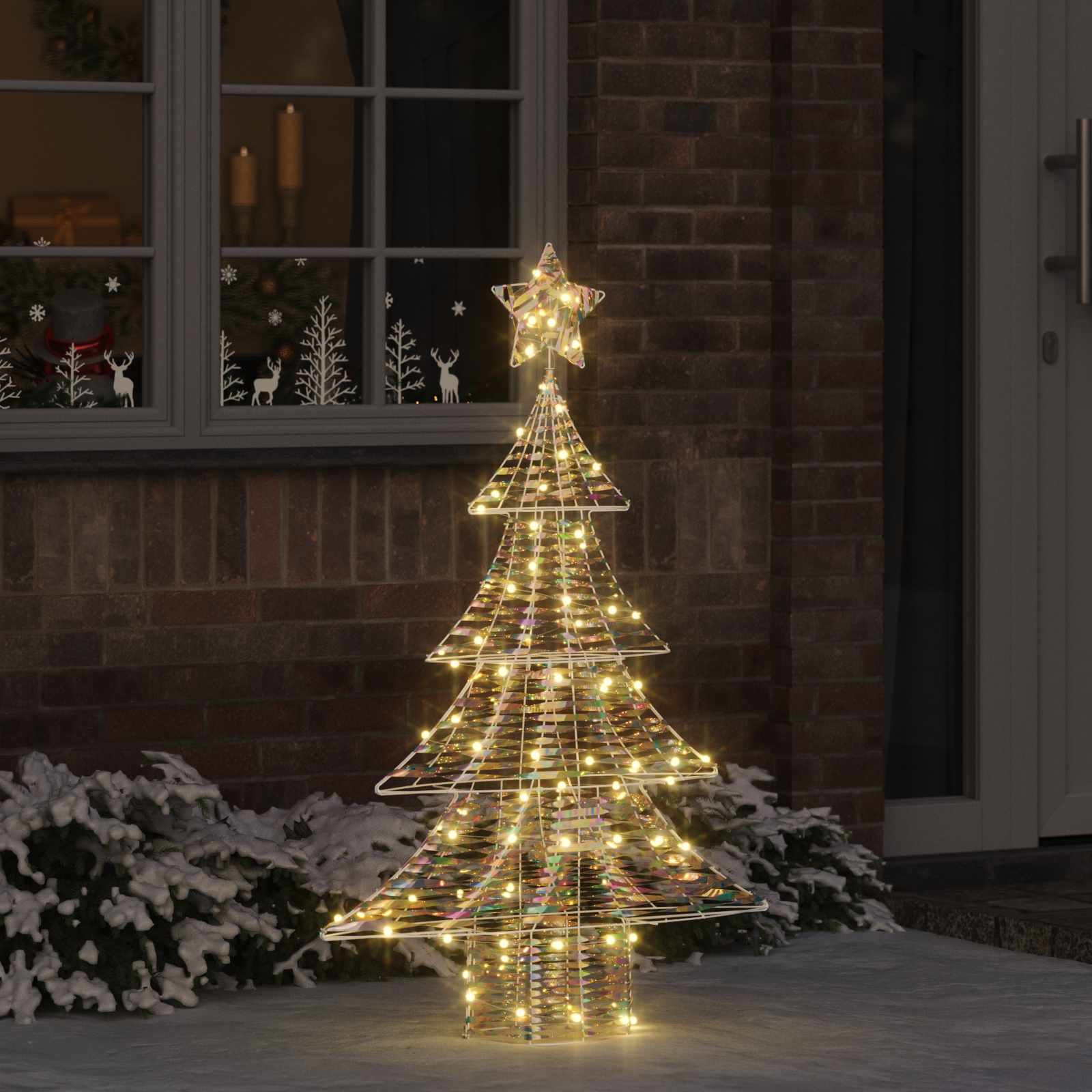 Albero di Natale 120 LED Bianco caldo 120,5 cm PET