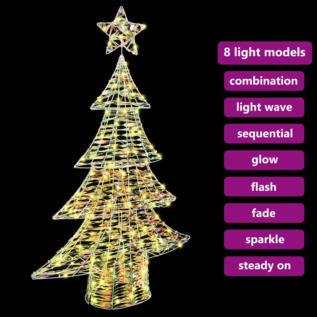 Albero di Natale 120 LED Bianco caldo 120,5 cm PET