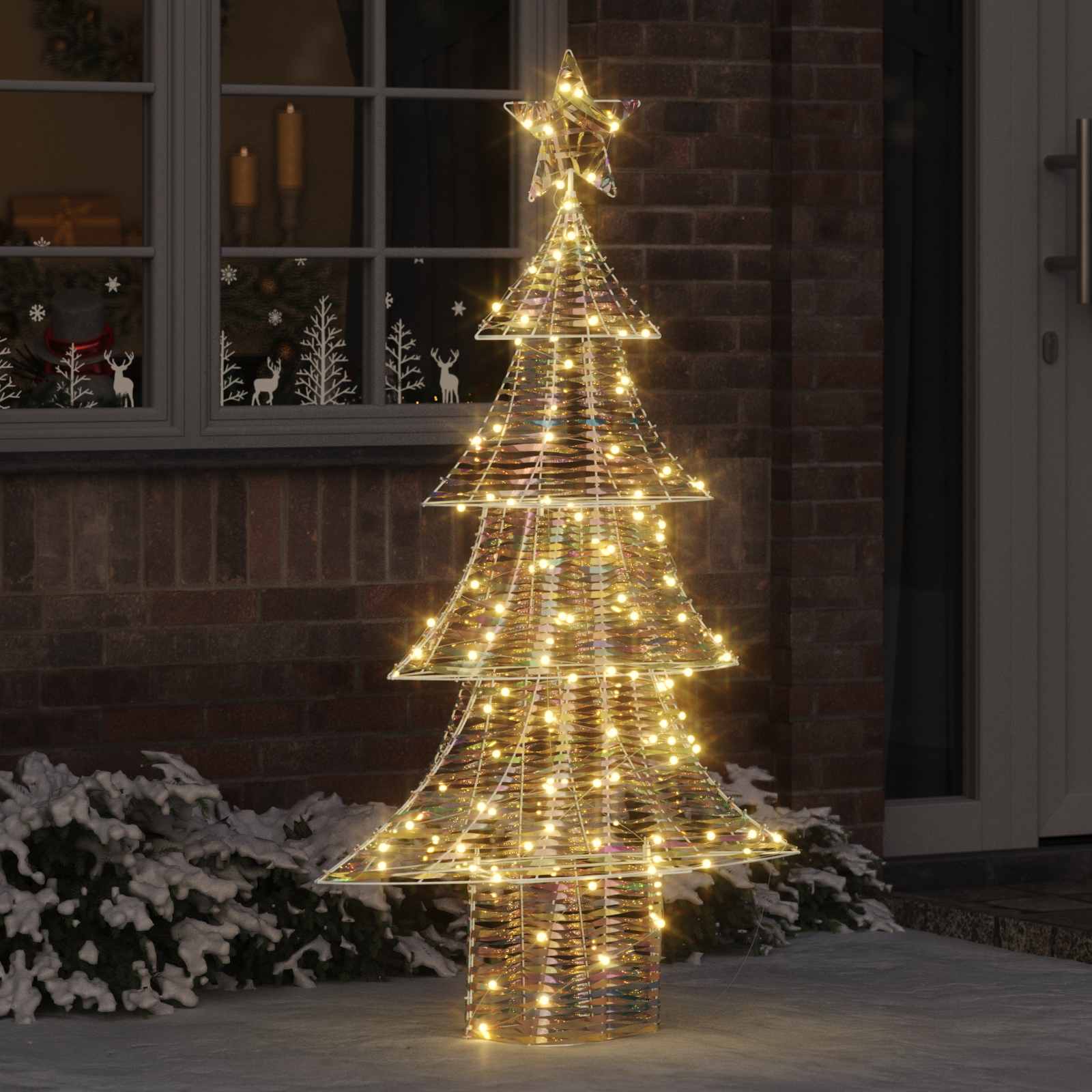Albero di Natale 160 LED Bianco caldo 150 cm PET