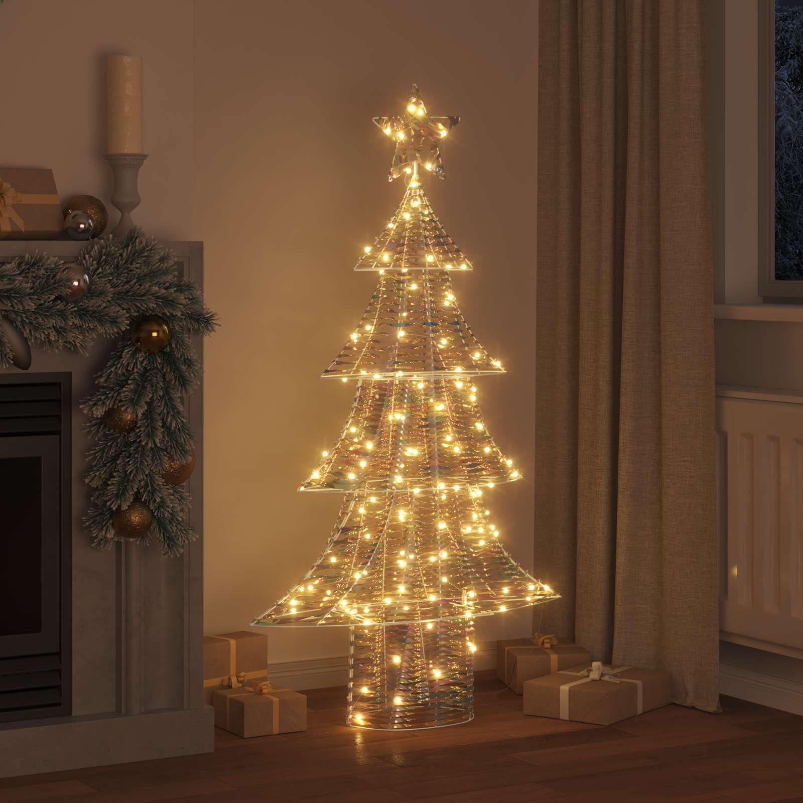 Albero di Natale 160 LED Bianco caldo 150 cm PET