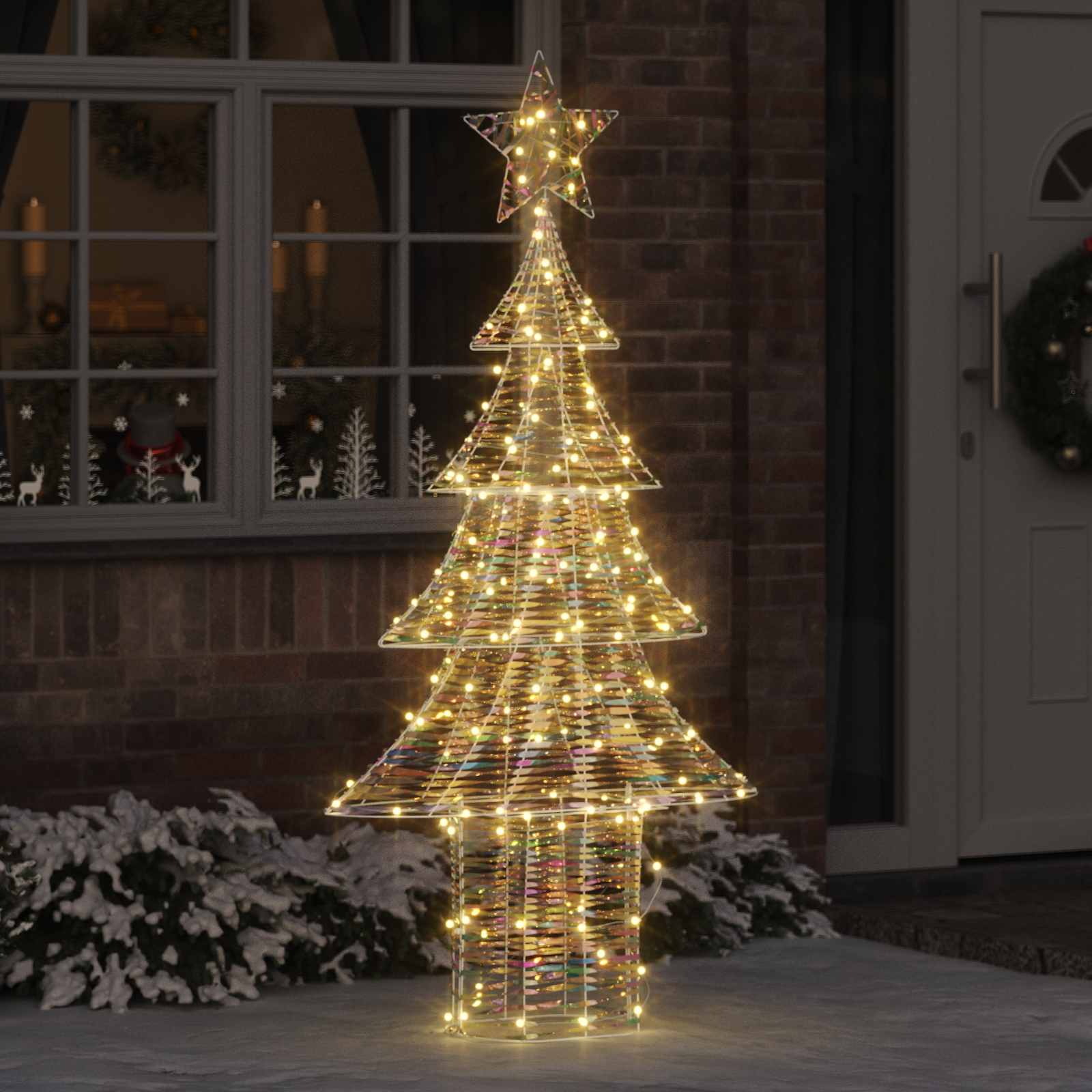 Albero di Natale 240 LED Bianco caldo 181 cm PET
