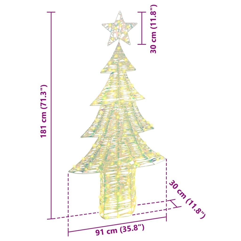 Albero di Natale 240 LED Bianco caldo 181 cm PET