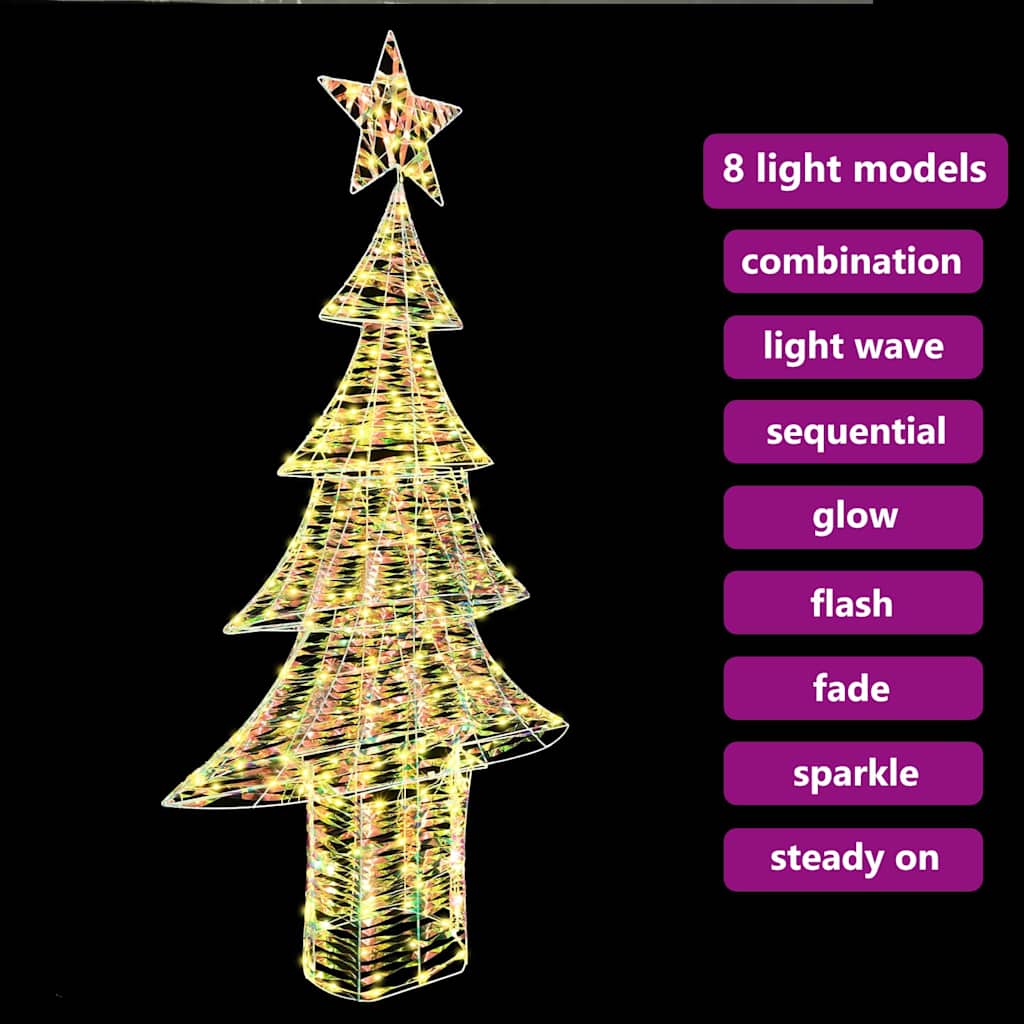 Albero di Natale 240 LED Bianco caldo 181 cm PET