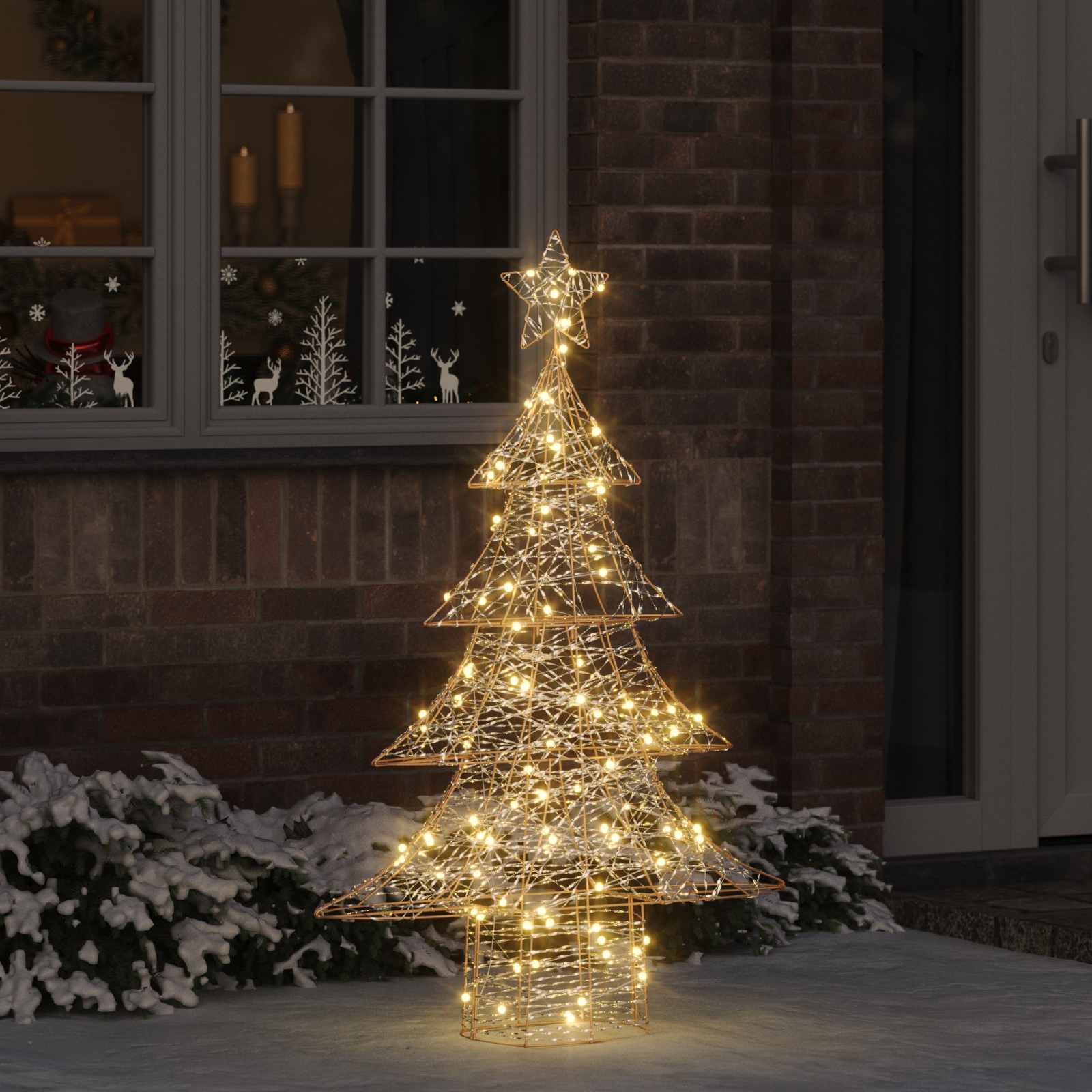 Albero di Natale 120 LED Bianco caldo 120,5 cm PET