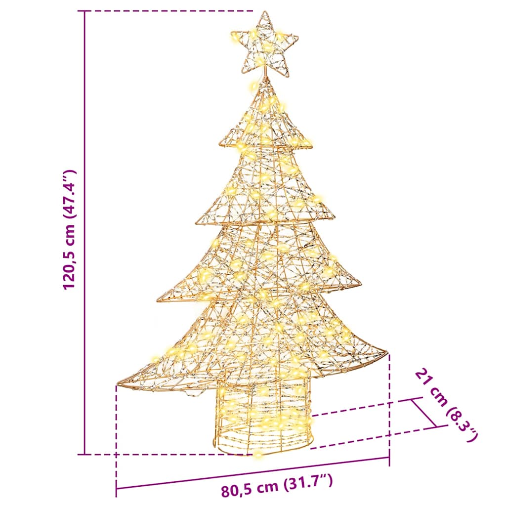 Albero di Natale 120 LED Bianco caldo 120,5 cm PET