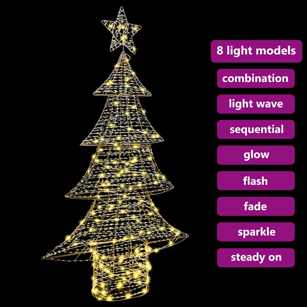 Albero di Natale 160 LED Bianco caldo 151 cm PET