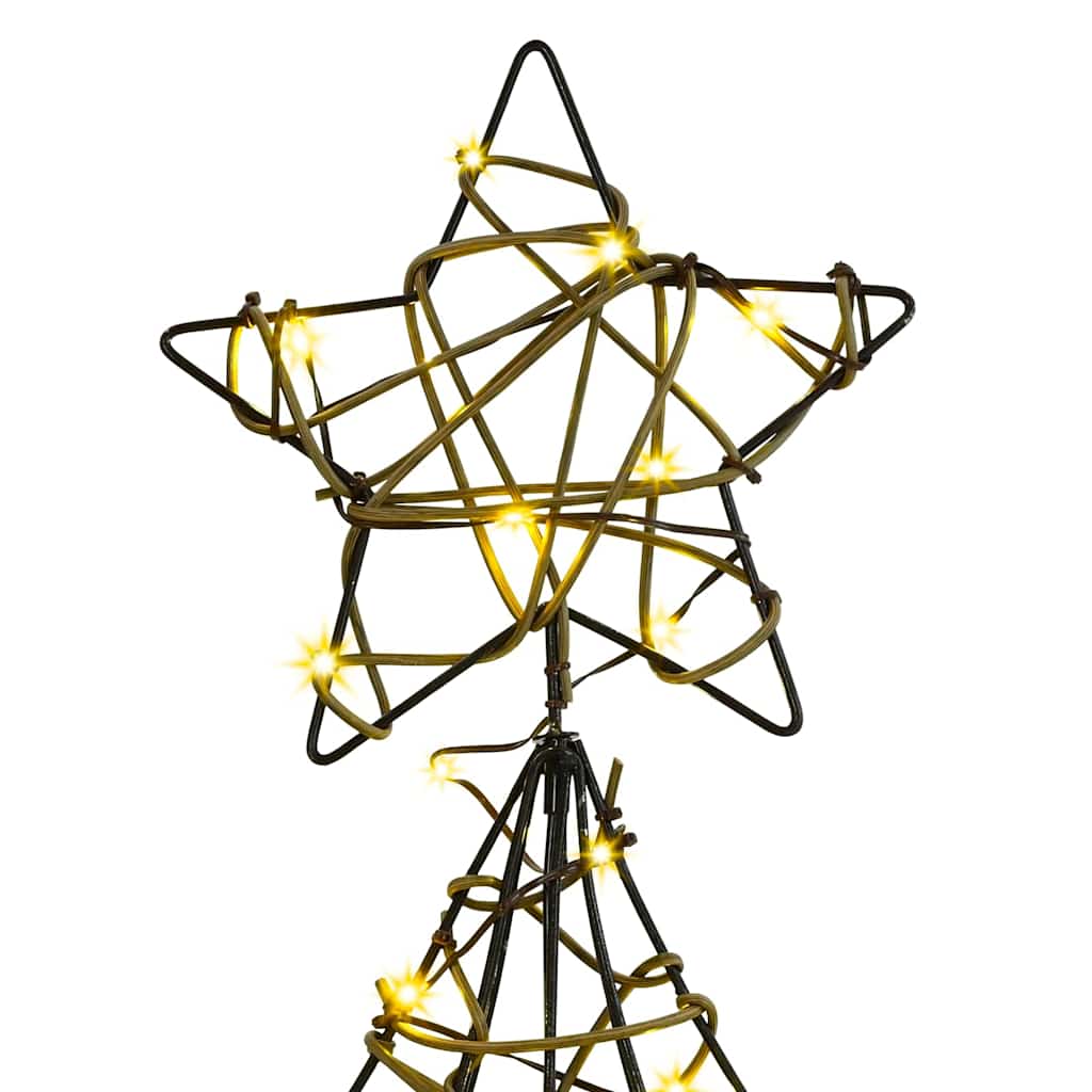 Albero di Natale 120 LED Bianco caldo 150 cm Rattan