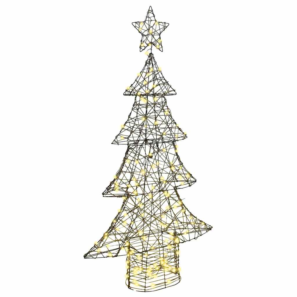 Albero di Natale 160 LED Bianco caldo 150 cm Rattan