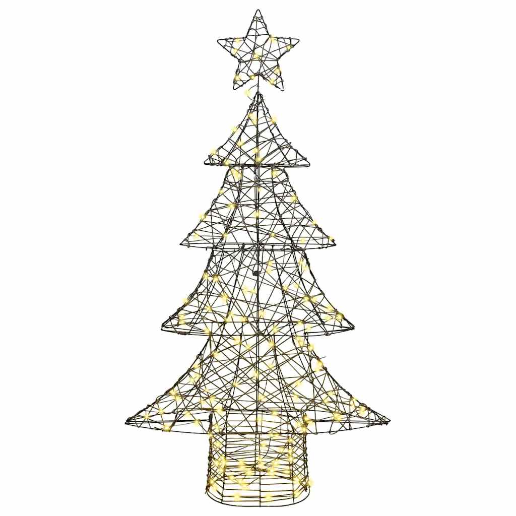 Albero di Natale 160 LED Bianco caldo 150 cm Rattan