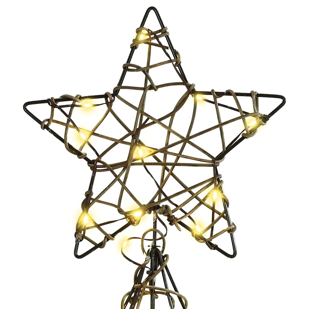 Albero di Natale 160 LED Bianco caldo 150 cm Rattan