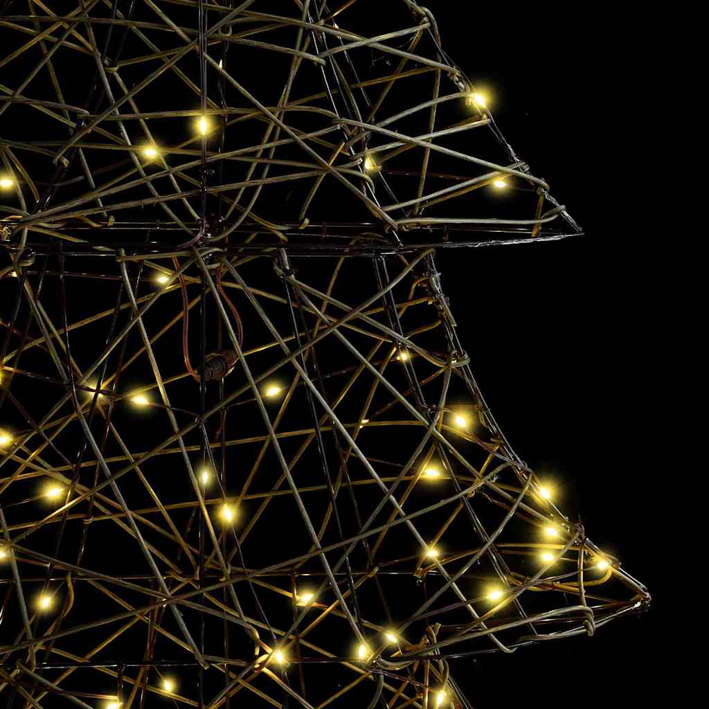 Albero di Natale 160 LED Bianco caldo 150 cm Rattan