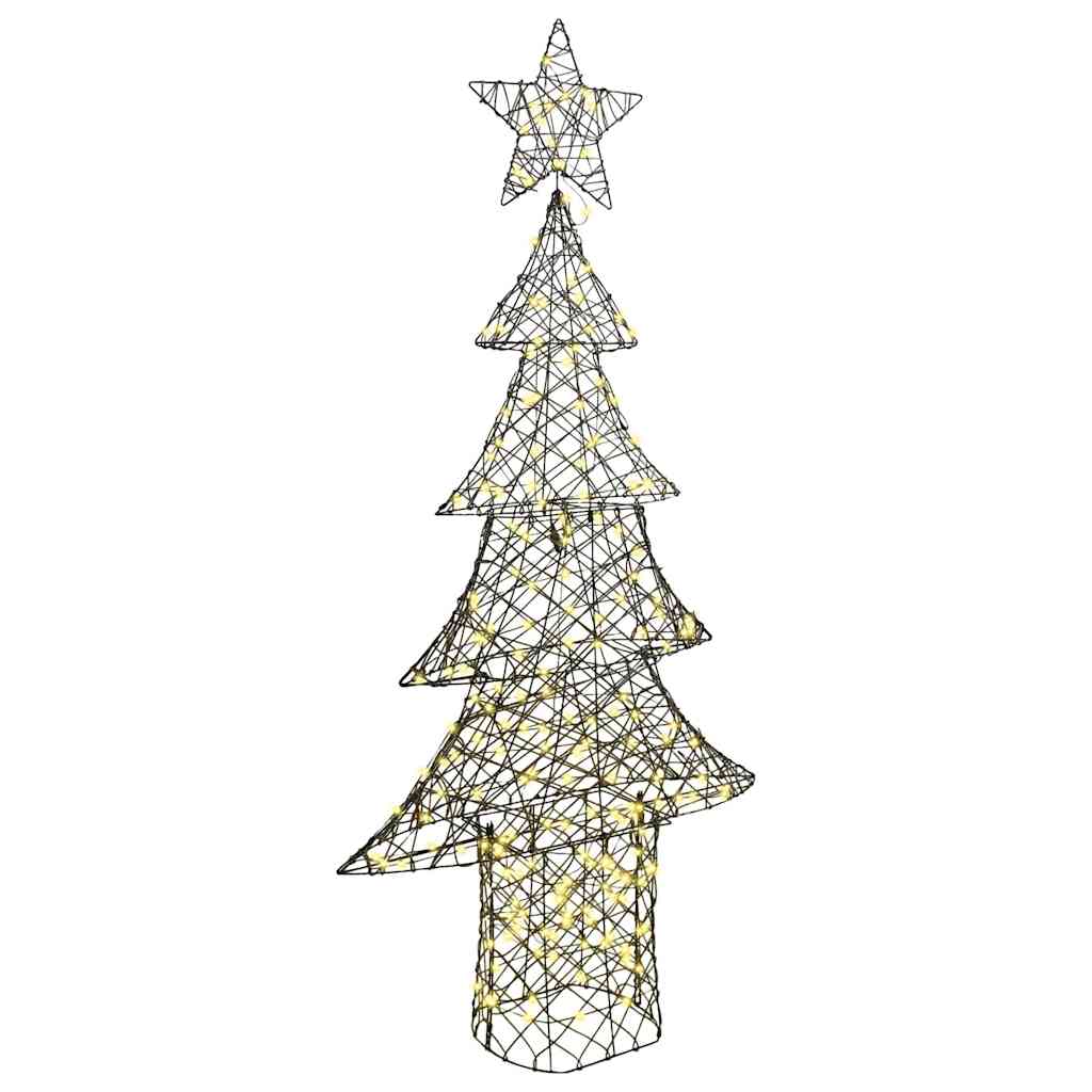 Albero di Natale 240 LED Bianco caldo 180 cm Rattan