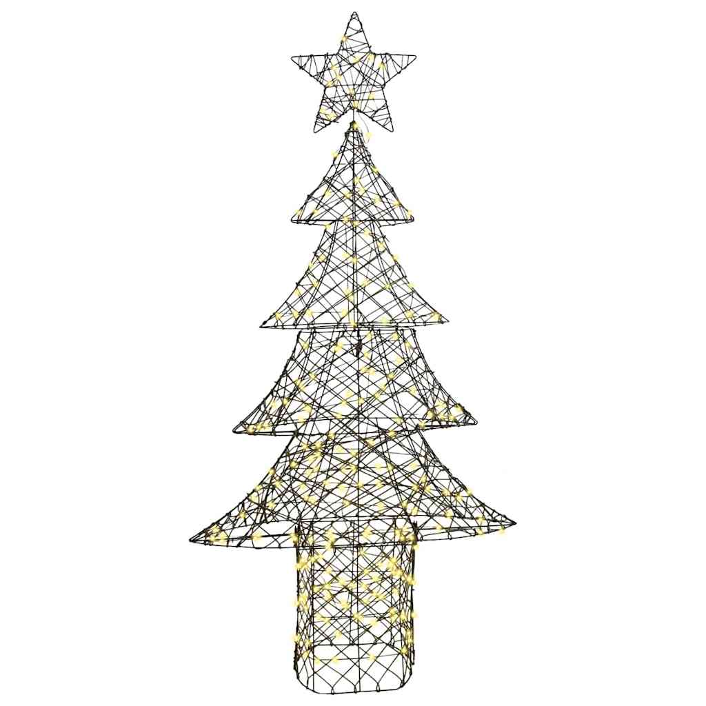 Albero di Natale 240 LED Bianco caldo 180 cm Rattan