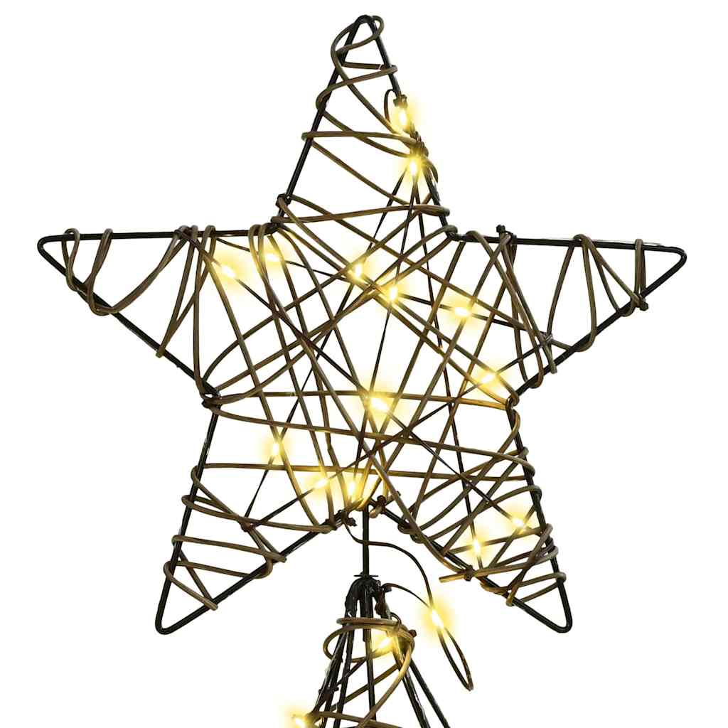 Albero di Natale 240 LED Bianco caldo 180 cm Rattan