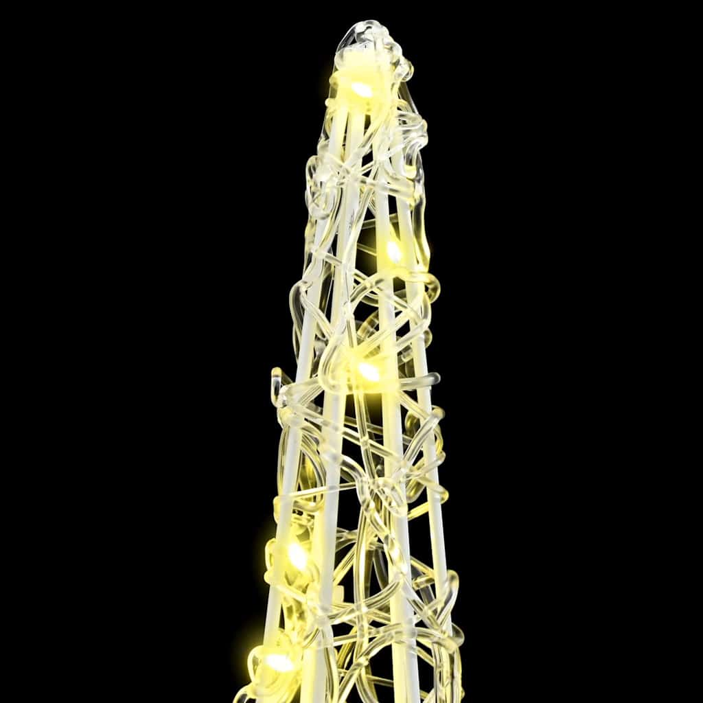 Albero di Natale 3 pz Bianco caldo 20 x 20 x 80 cm Acrilico