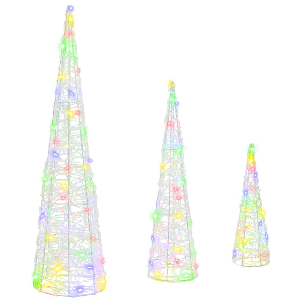 Albero di Natale 3 pz Multicolore 20 x 20 x 80 cm Acrilico