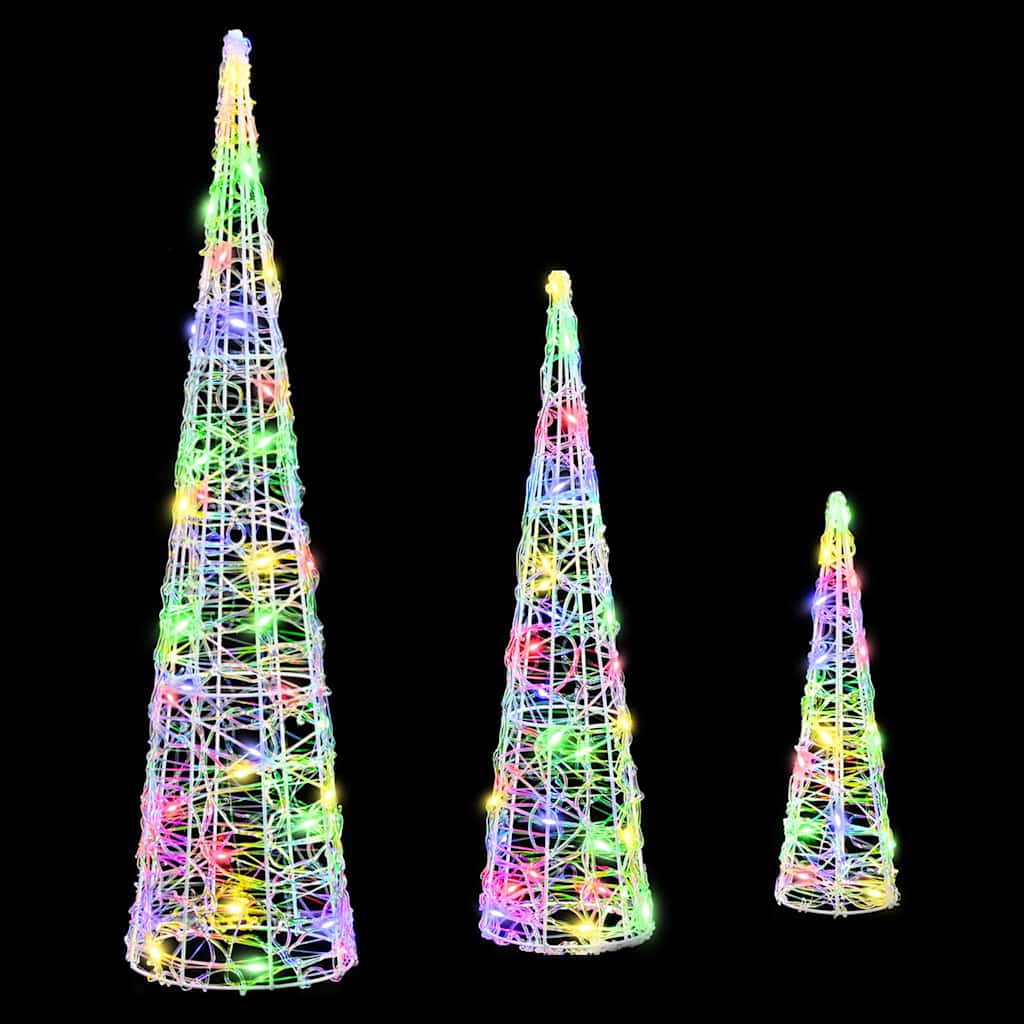 Albero di Natale 3 pz Multicolore 20 x 20 x 80 cm Acrilico