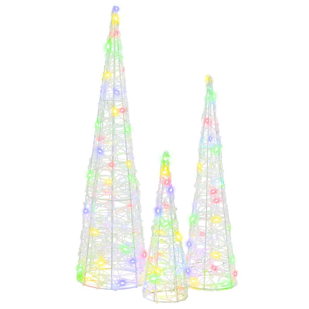 Albero di Natale 3 pz Multicolore 20 x 20 x 80 cm Acrilico