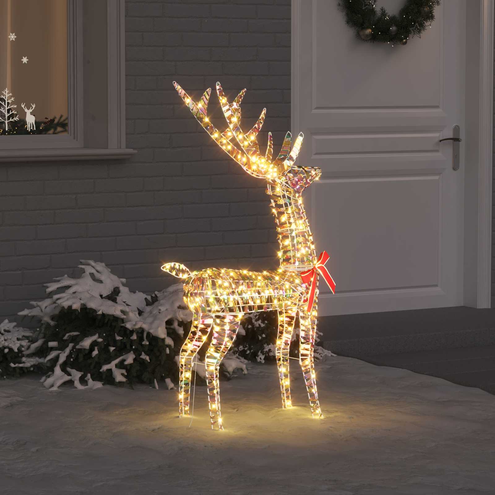 Renna 3D 140 LED Bianco caldo 128 cm PET